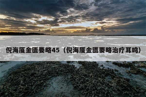 倪海厦金匮要略45（倪海厦金匮要略治疗耳鸣）