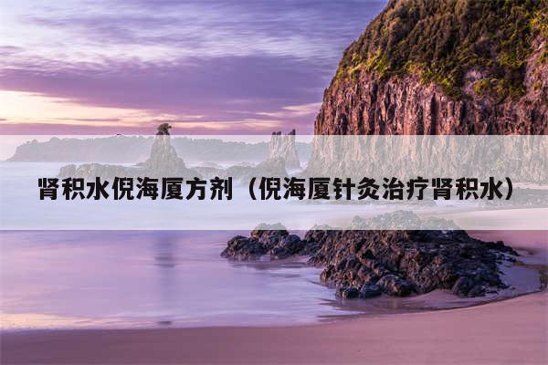 肾积水倪海厦方剂（倪海厦针灸治疗肾积水）