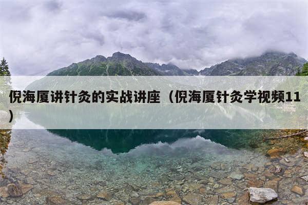 倪海厦讲针灸的实战讲座（倪海厦针灸学视频11）