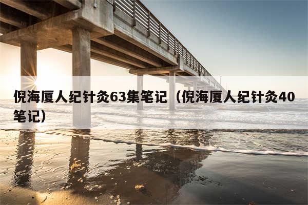 倪海厦人纪针灸63集笔记（倪海厦人纪针灸40笔记）