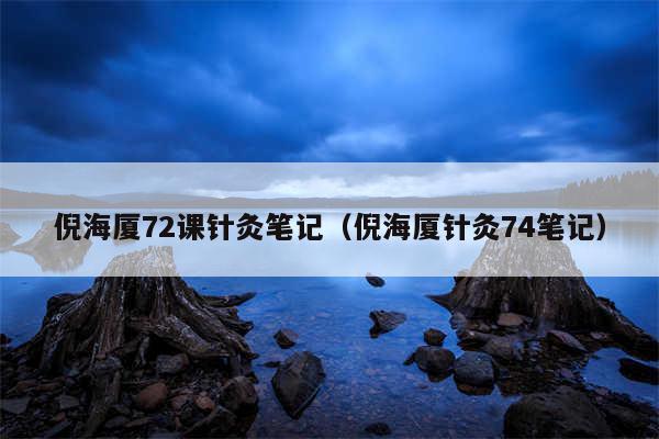 倪海厦72课针灸笔记（倪海厦针灸74笔记）