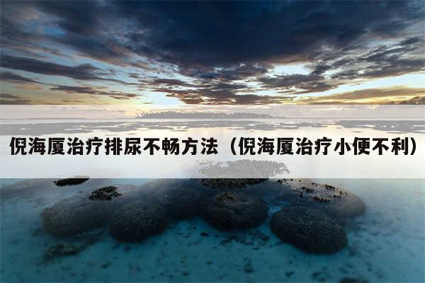 倪海厦治疗排尿不畅方法（倪海厦治疗小便不利）