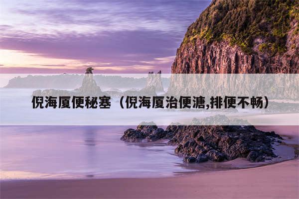 倪海厦便秘塞（倪海厦治便溏,排便不畅）