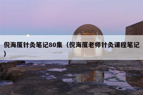 倪海厦针灸笔记80集（倪海厦老师针灸课程笔记）